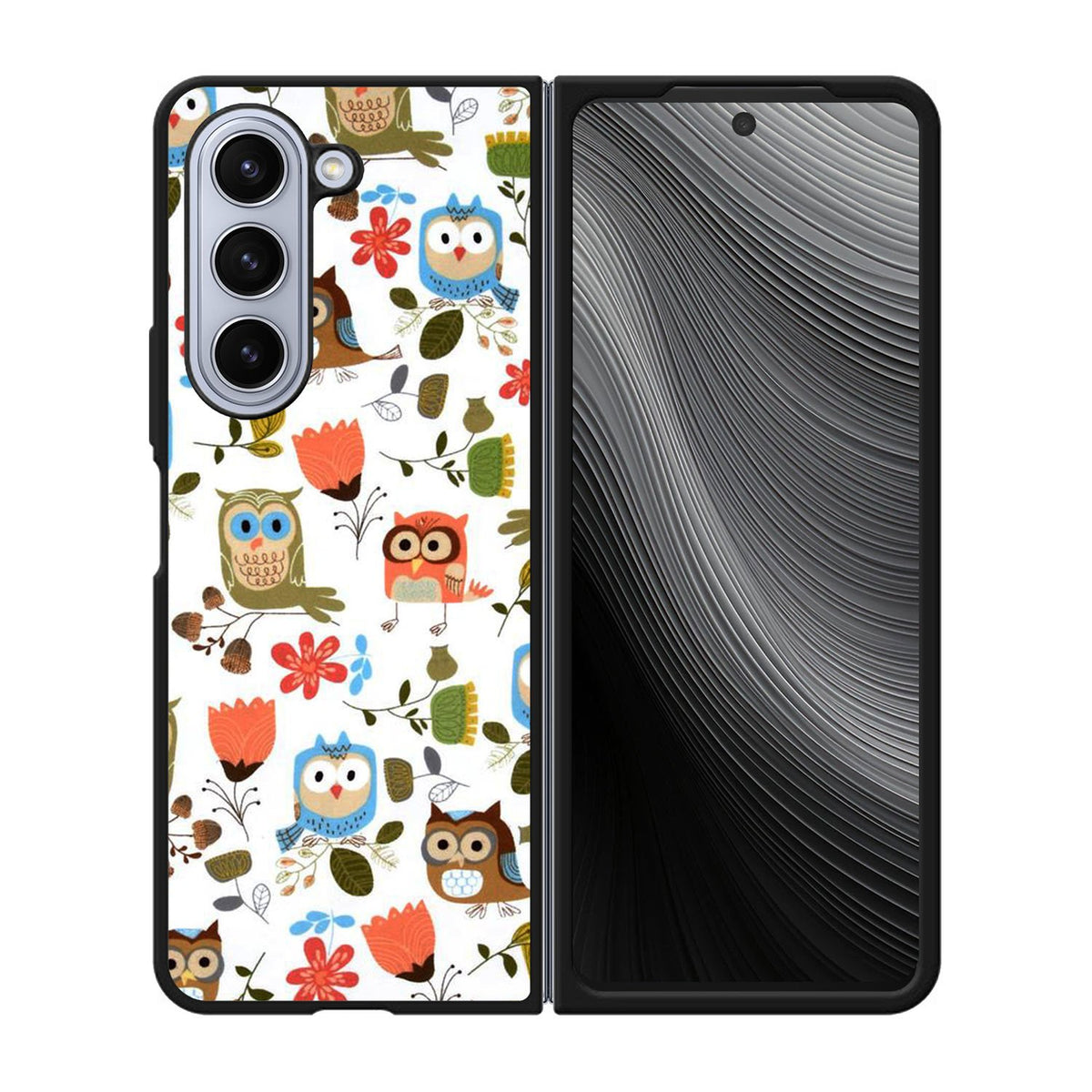 Cute Owl Pattern Case Samsung Galaxy z Fold 5 5G BC2696