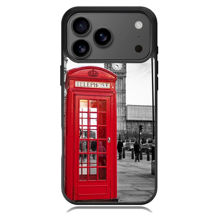london telephone booth wallpaper iPhone 17 Pro Max Case BC2691