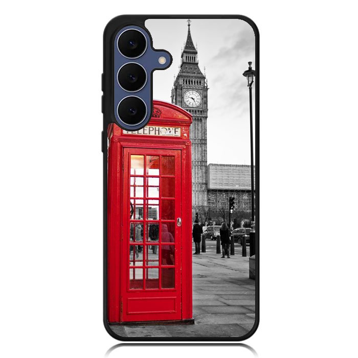 london telephone booth wallpaper Samsung Galaxy S25 FE Case BC2691