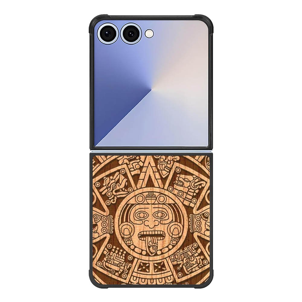 Stylized Aztec Calendar Wood FE0005 Samsung Galaxy Flip 7 5G Case