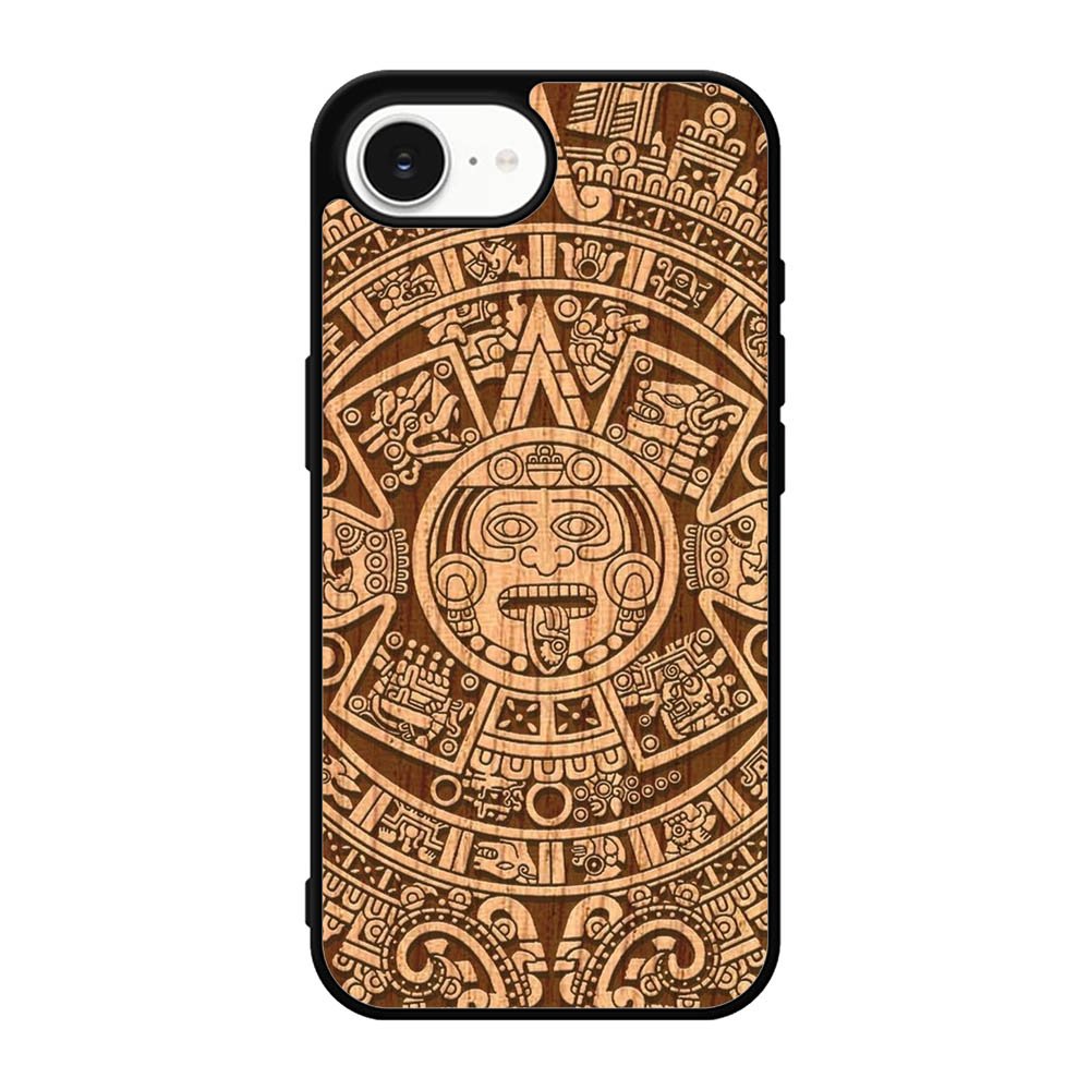 Stylized Aztec Calendar Wood iPhone 17e Case FE0601