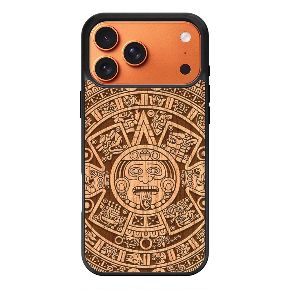Stylized Aztec Calendar Wood iPhone 17 Pro Max Case FE0601
