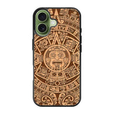 Stylized Aztec Calendar Wood iPhone 17 Case FE0601