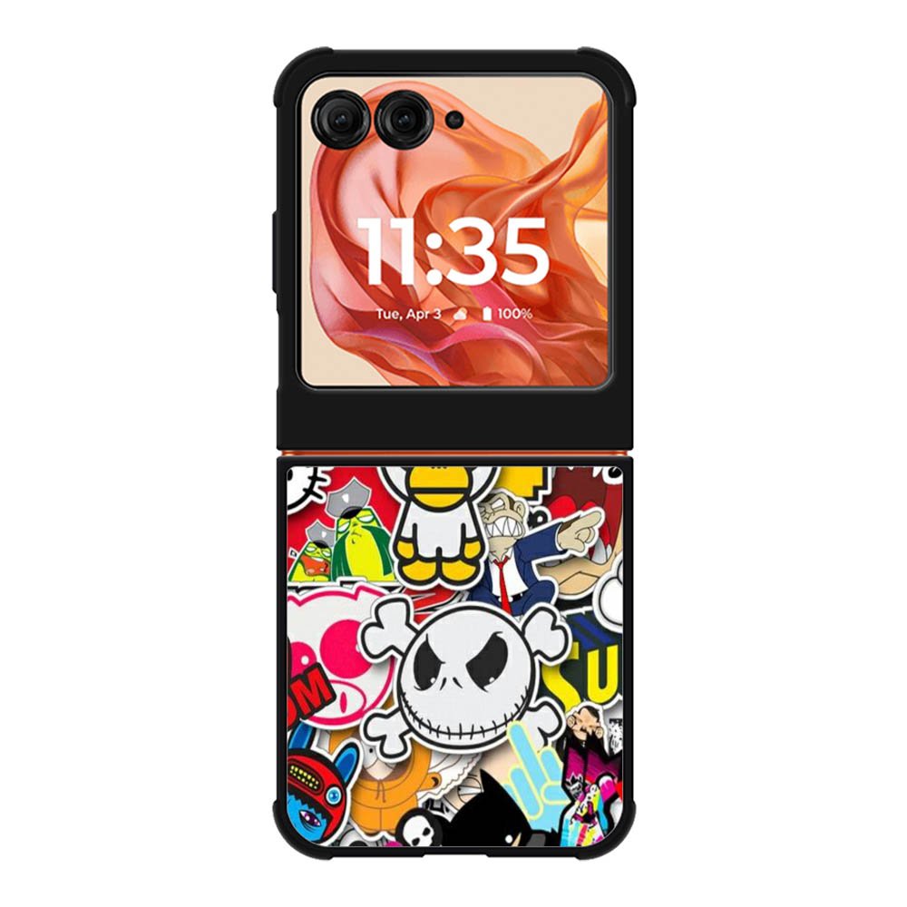 Stickerbomb Graffiti Art Collage Cool Motorola Moto Razr 2025/2024 , Moto Razr 60/50 Case BC2596