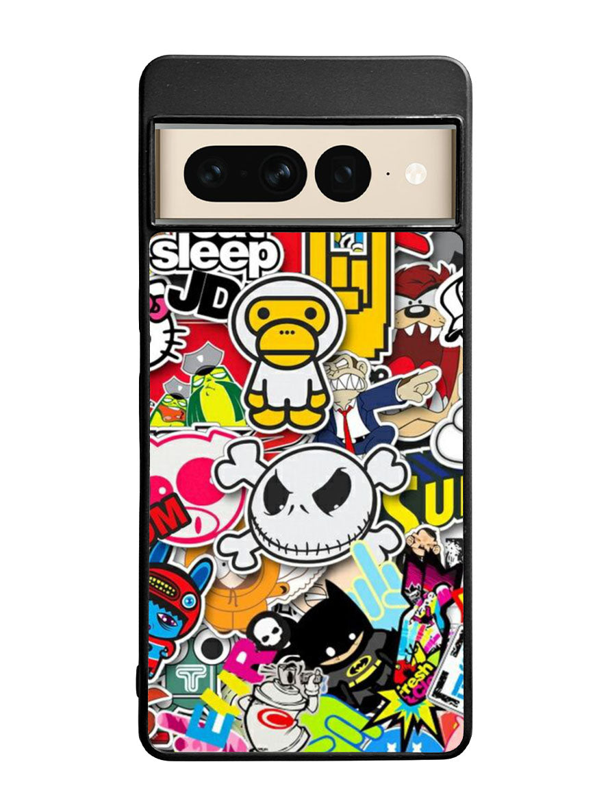 Stickerbomb Graffiti Art Collage Cool Google Pixel 7 Pro Case