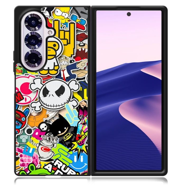 Stickerbomb Graffiti Art Collage Cool Samsung Galaxy Z Fold 7 5G Case BC2596
