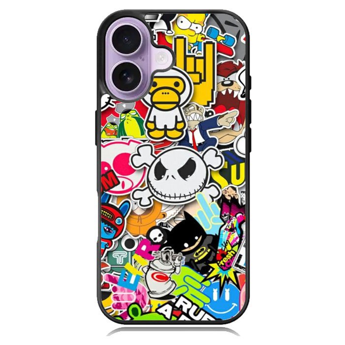 Stickerbomb Graffiti Art Collage Cool iPhone 17 Case BC2596