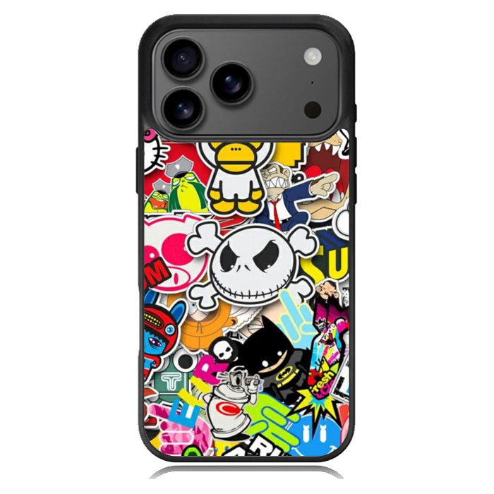Stickerbomb Graffiti Art Collage Cool iPhone 17 Pro Case BC2596