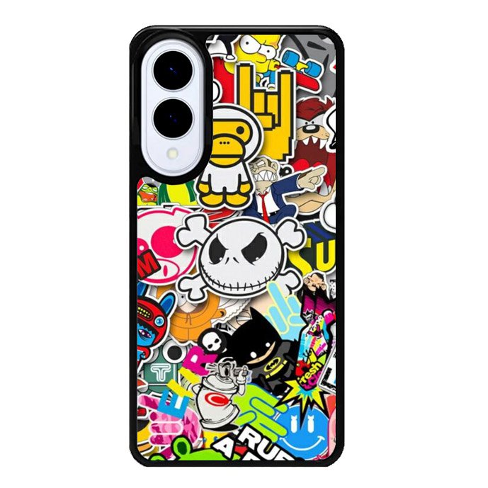 Stickerbomb Graffiti Art Collage Cool Samsung Galaxy S25 Edge Case Case