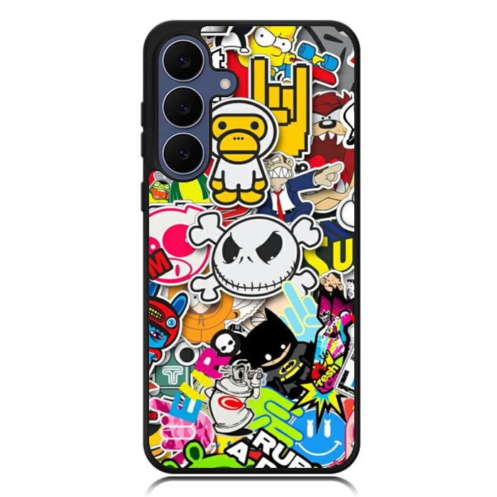 Stickerbomb Graffiti Art Collage Cool Samsung Galaxy S25 FE Case BC2596