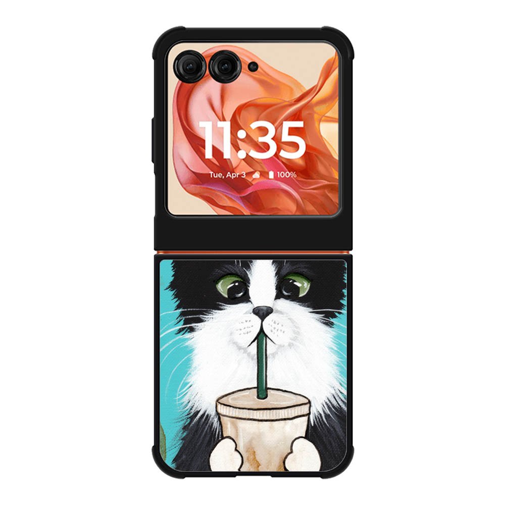 cute coffee cat Motorola Moto Razr 2025/2024 , Moto Razr 60/50 Case BC2297