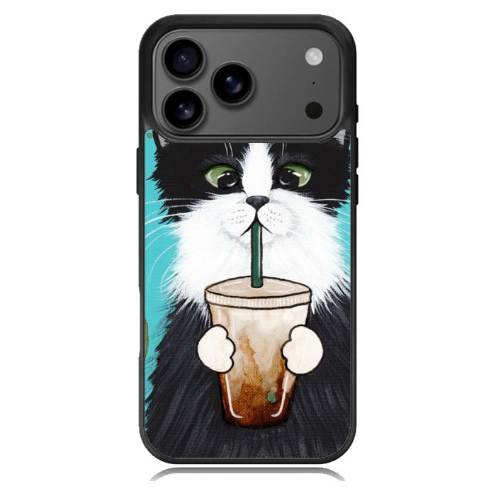 cute coffee cat iPhone 17 Pro Case BC2297