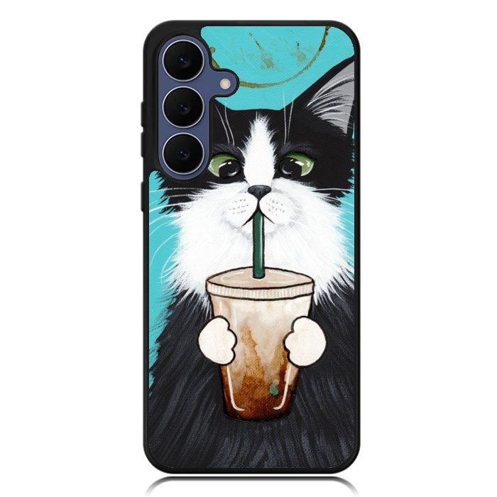 cute coffee cat Samsung Galaxy S25 FE Case BC2297