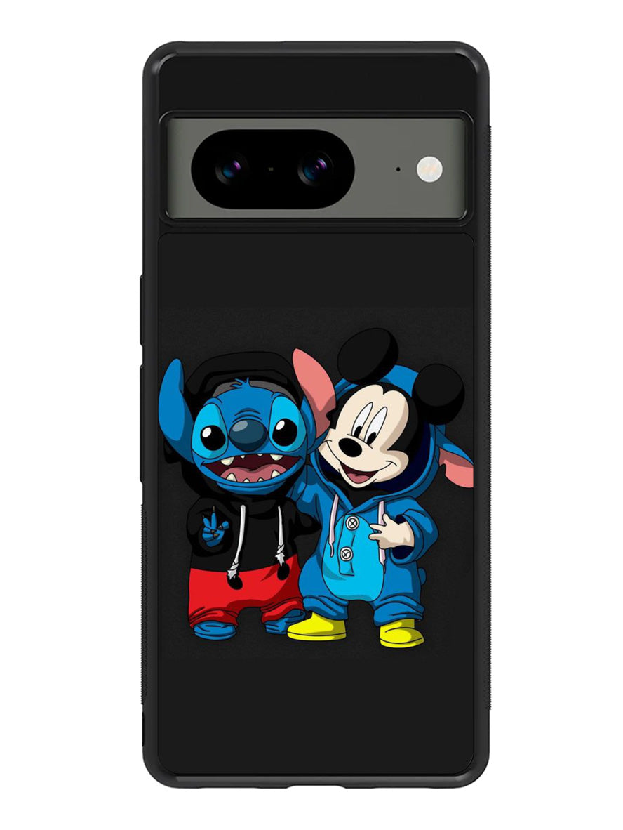 stitch and mickey mouse Google Pixel 8a Case