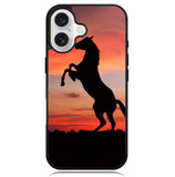 Horse Silhouette On Red Sunset Case iPhone 16 BC2540