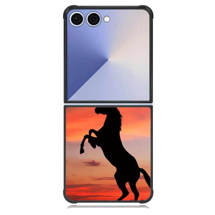 Horse Silhouette On Red Sunset Samsung Galaxy Z Flip 7 Case BC2540