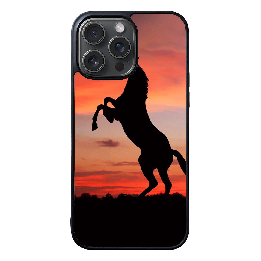 Horse Silhouette On Red Sunset Case iPhone 15 Pro BC2540