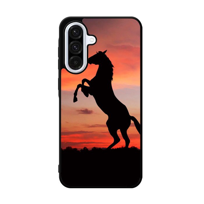 Horse Silhouette On Red Sunset Samsung Galaxy A36 Case FE7688
