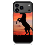 Horse Silhouette On Red Sunset iPhone 17 Pro Case BC2540