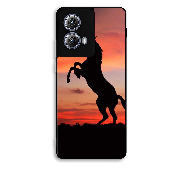 Horse Silhouette On Red Sunset Motorola Moto Edge 2024 Case FE8085