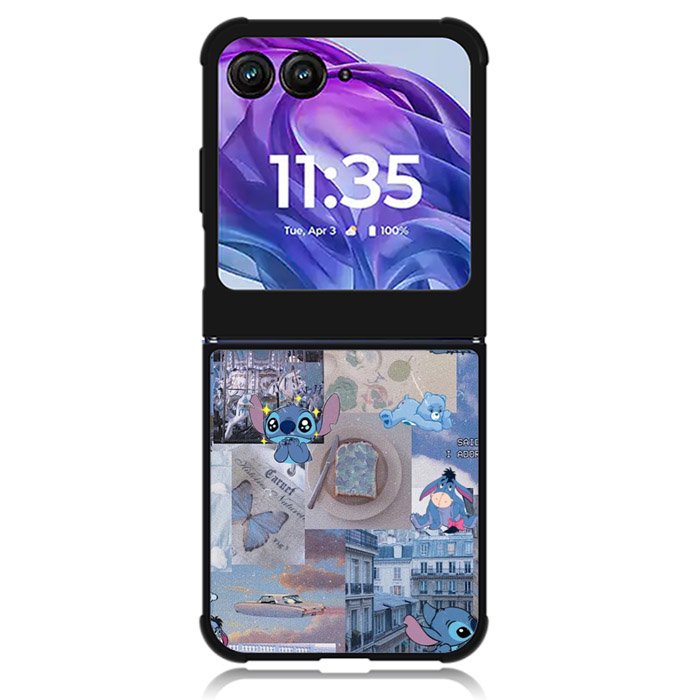 Cute Blue Picture Motorola Moto Razr 2024 , Moto Razr 50 Case