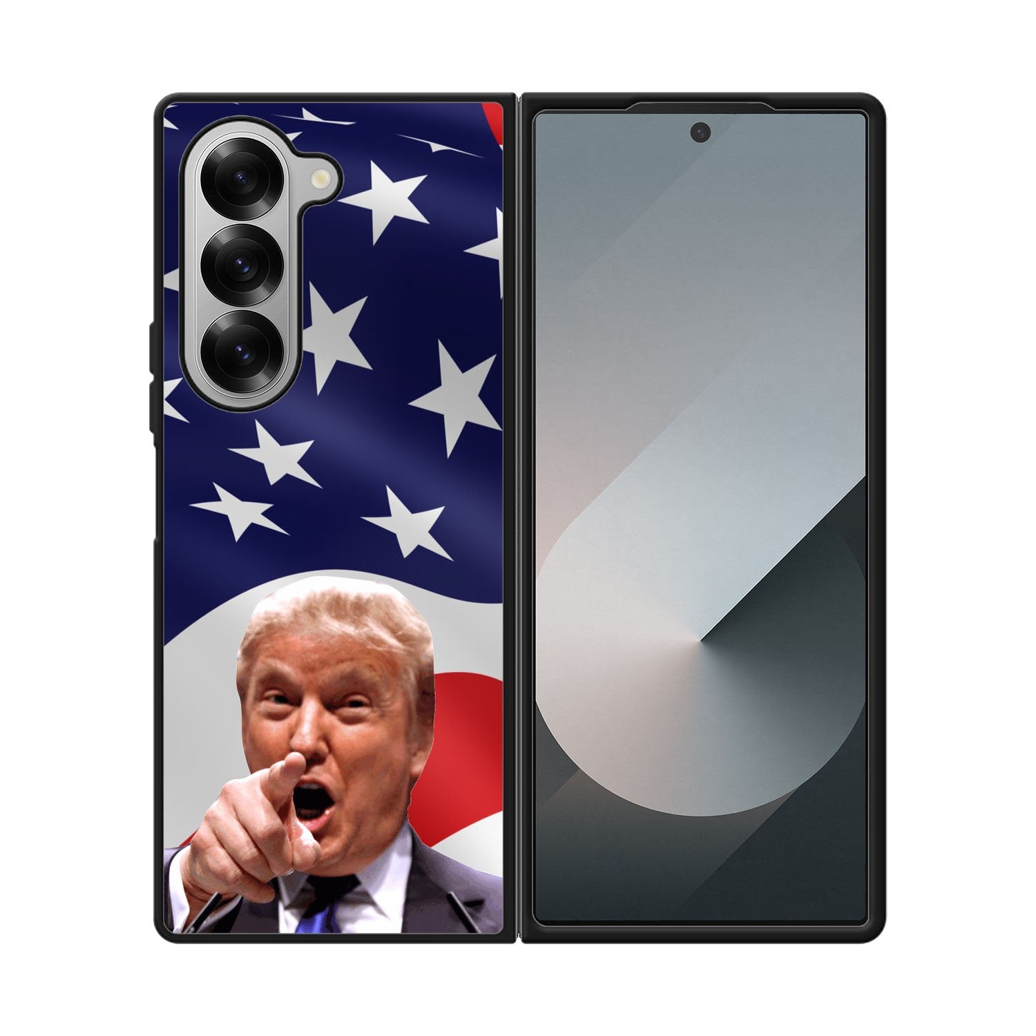 Donald Trump American Flag Background Case Samsung Galaxy Z Fold 6 5G BC1618