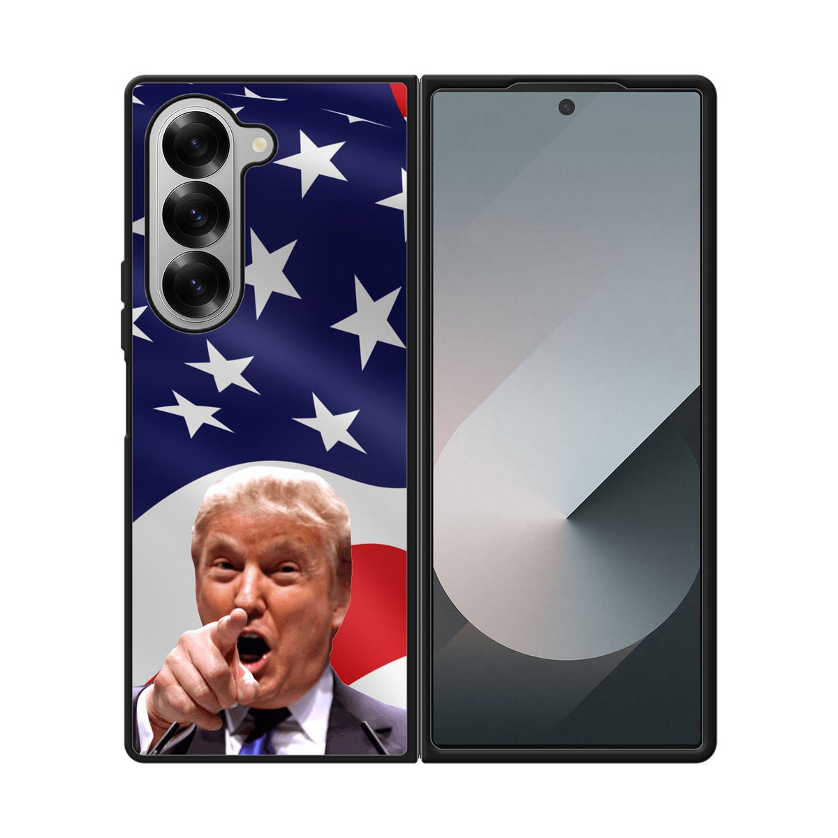 Donald Trump American Flag Background Case Samsung Galaxy Z Fold 6 5G BC1618