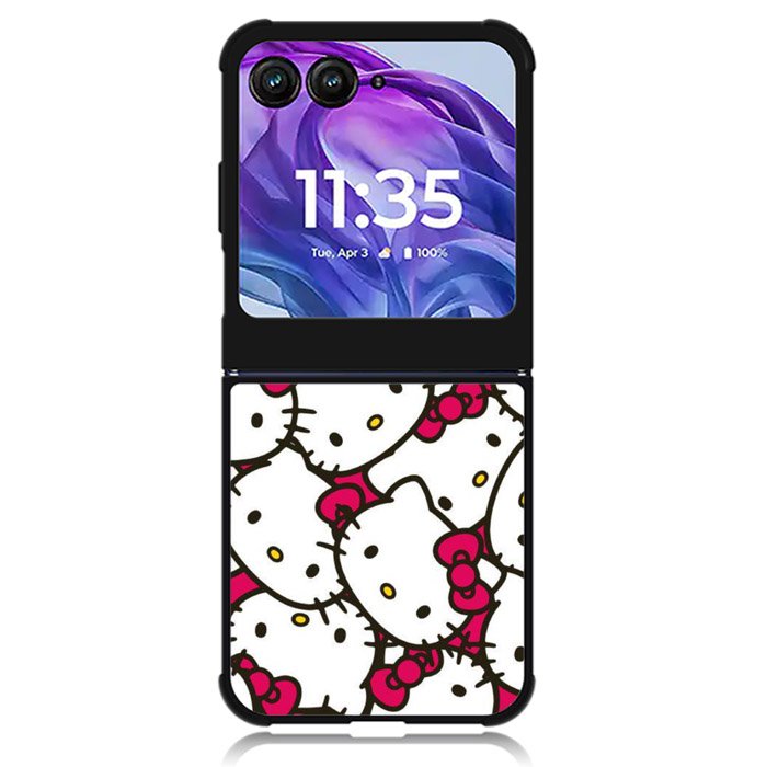 Hello Kitty Face Pattern Motorola Moto Razr 2024 , Moto Razr 50 Case