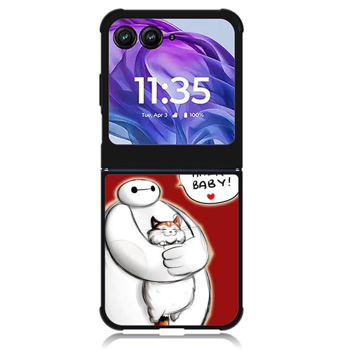 Cat and Baymax Hairy Baby Motorola Moto Razr 2024 , Moto Razr 50 Case