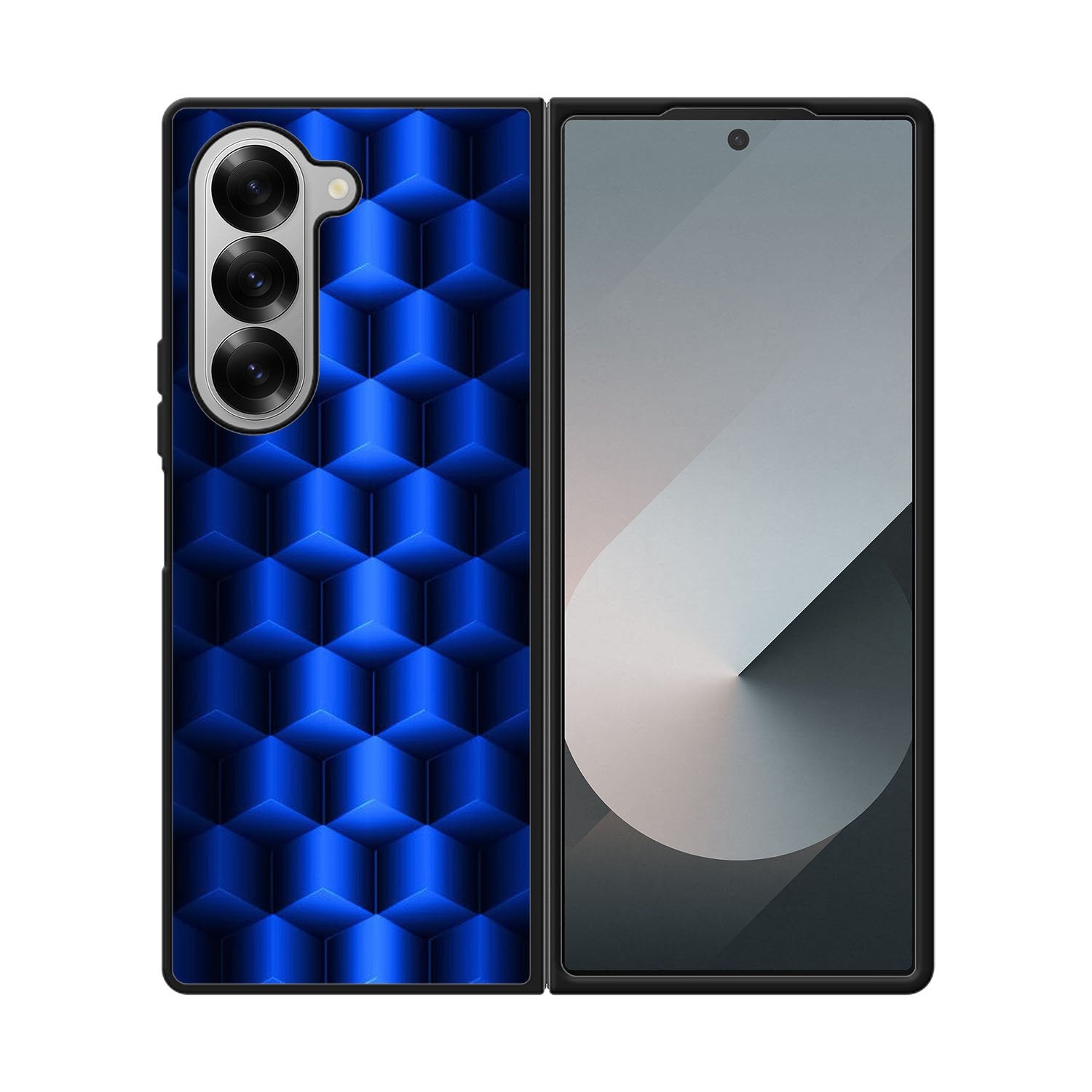Abstract Blue Parallax Cubes Pattern Case Samsung Galaxy Z Fold 6 5G BC0072