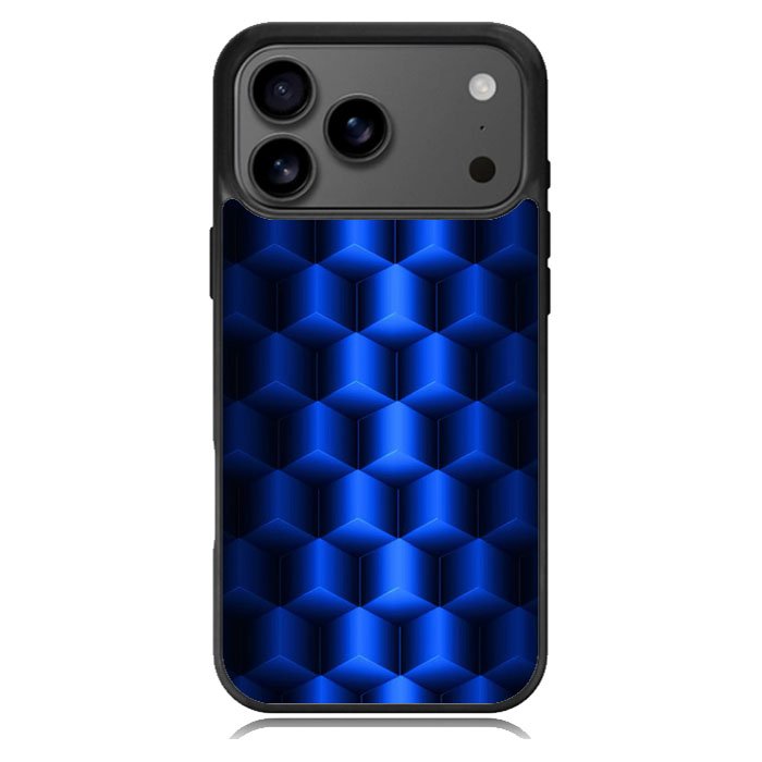 Abstract Blue Parallax Cubes Pattern iPhone 17 Pro Case BC0072