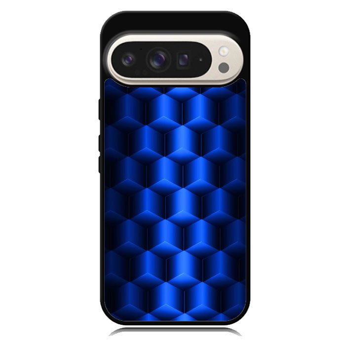 Abstract Blue Parallax Cubes Pattern Google Pixel 10 Pro XL Case BC0072