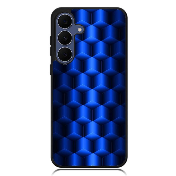 Abstract Blue Parallax Cubes Pattern Samsung Galaxy S25 FE Case BC0072