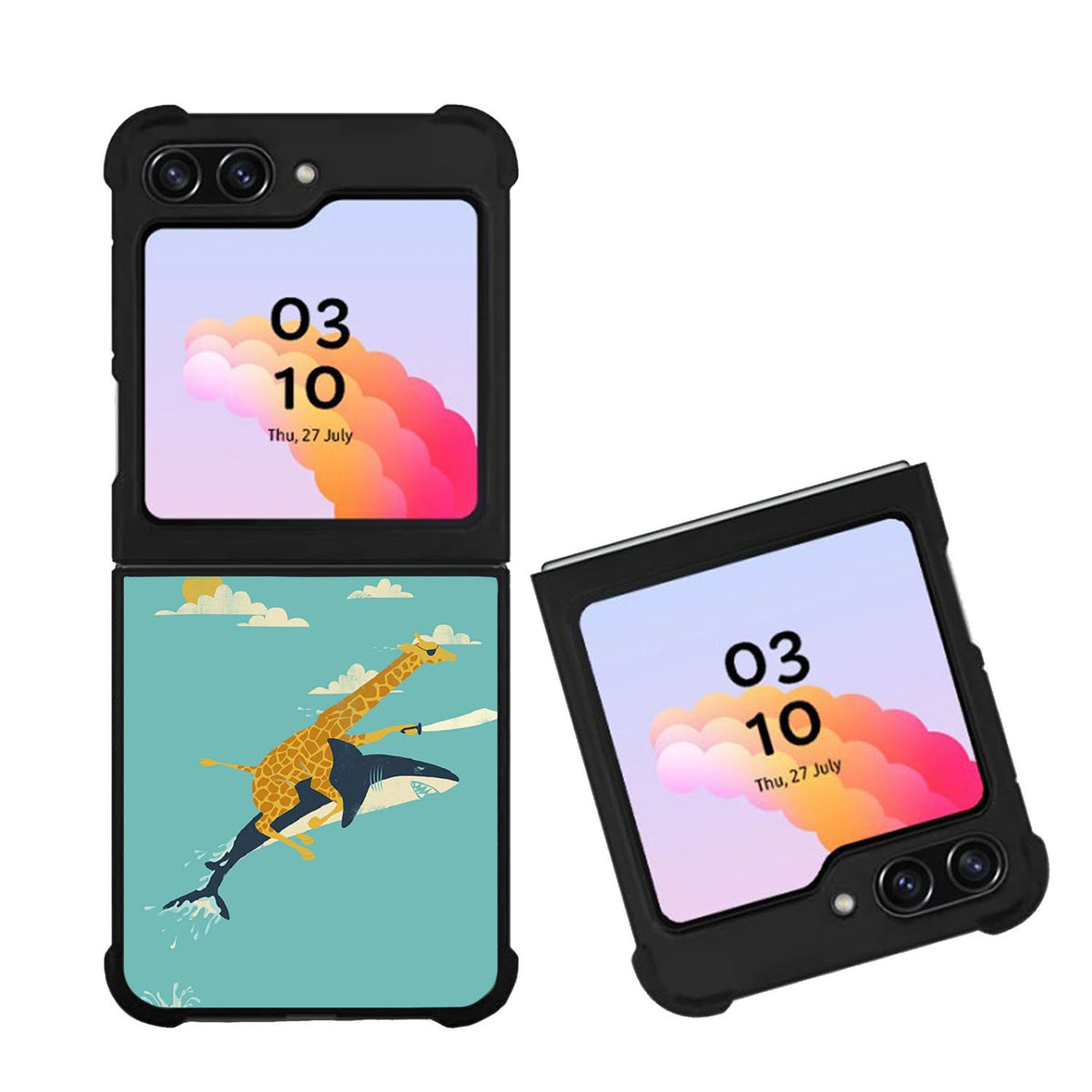 Black Friday offer Giraffe Riding Shark Case Samsung Galaxy Z Flip 5 5G BC0079