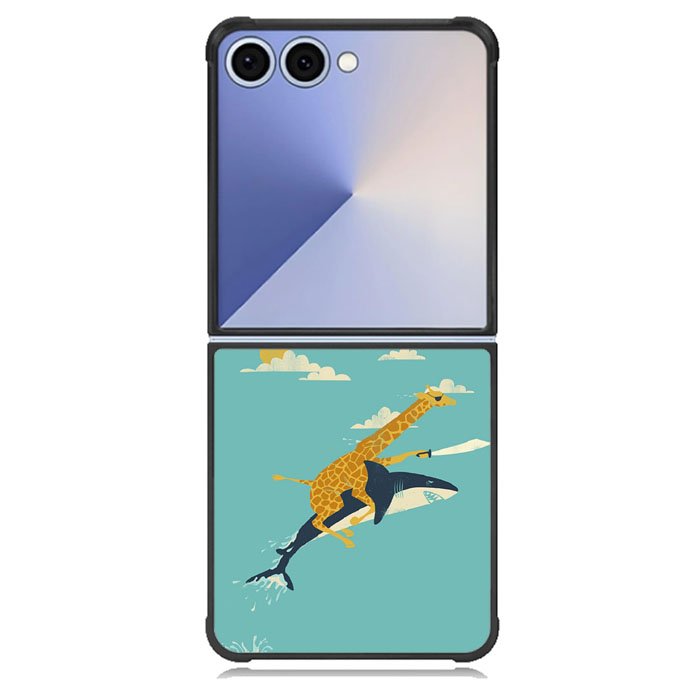 Black Friday offer Giraffe Riding Shark Samsung Galaxy Z Flip 7 Case BC0079