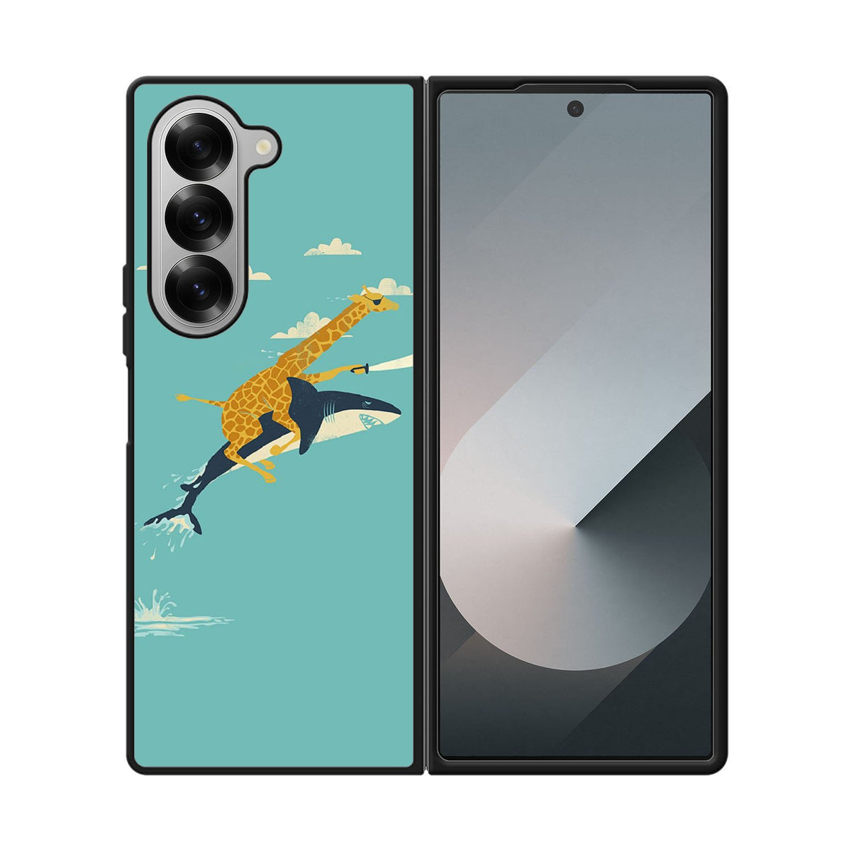 Black Friday offer Giraffe Riding Shark Case Samsung Galaxy Z Fold 6 5G BC0079