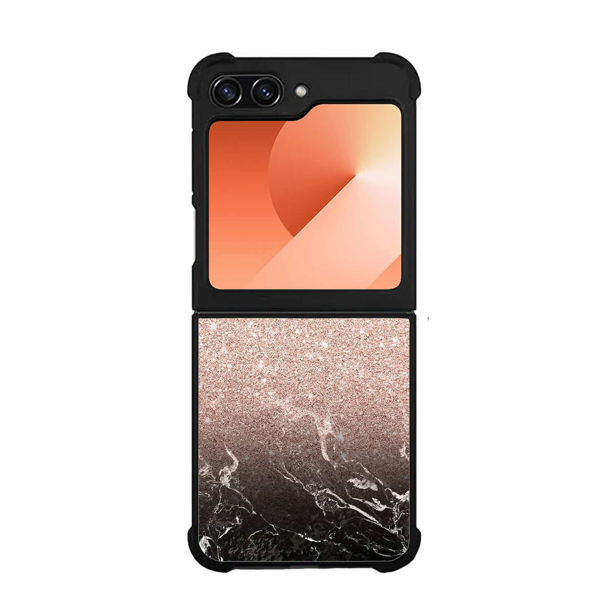 Modern rose gold ombre black marble Case Samsung Galaxy Z Flip 6 5G BC0027
