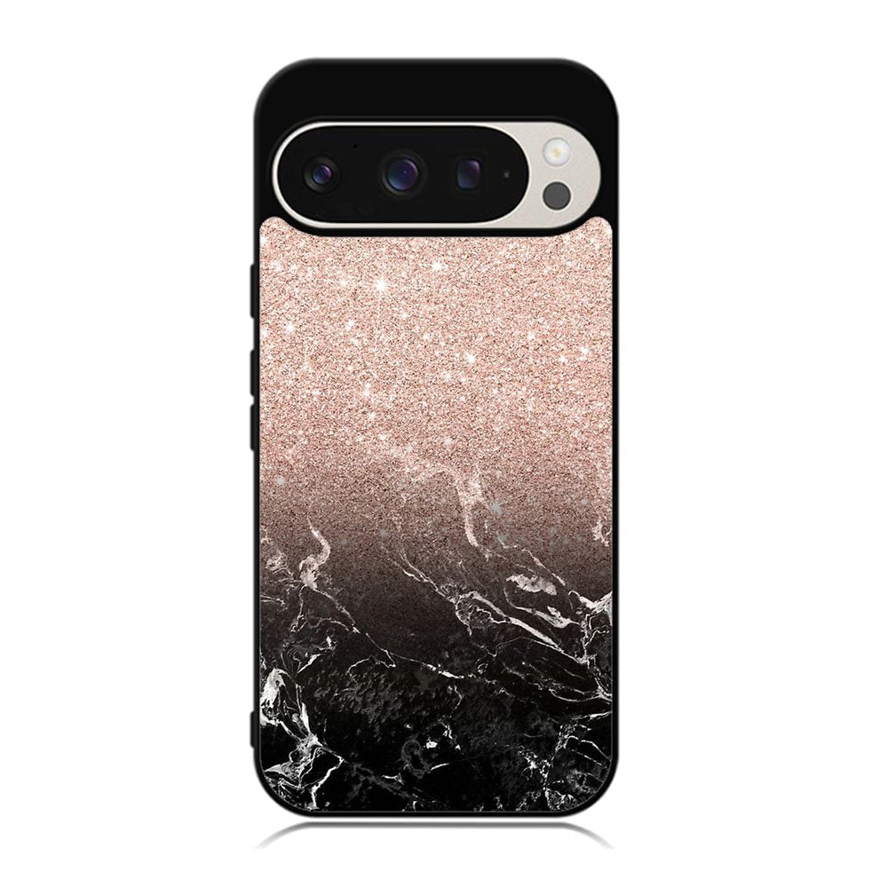 Modern rose gold ombre black marble Case Google Pixel 9 Pro XL BC0027