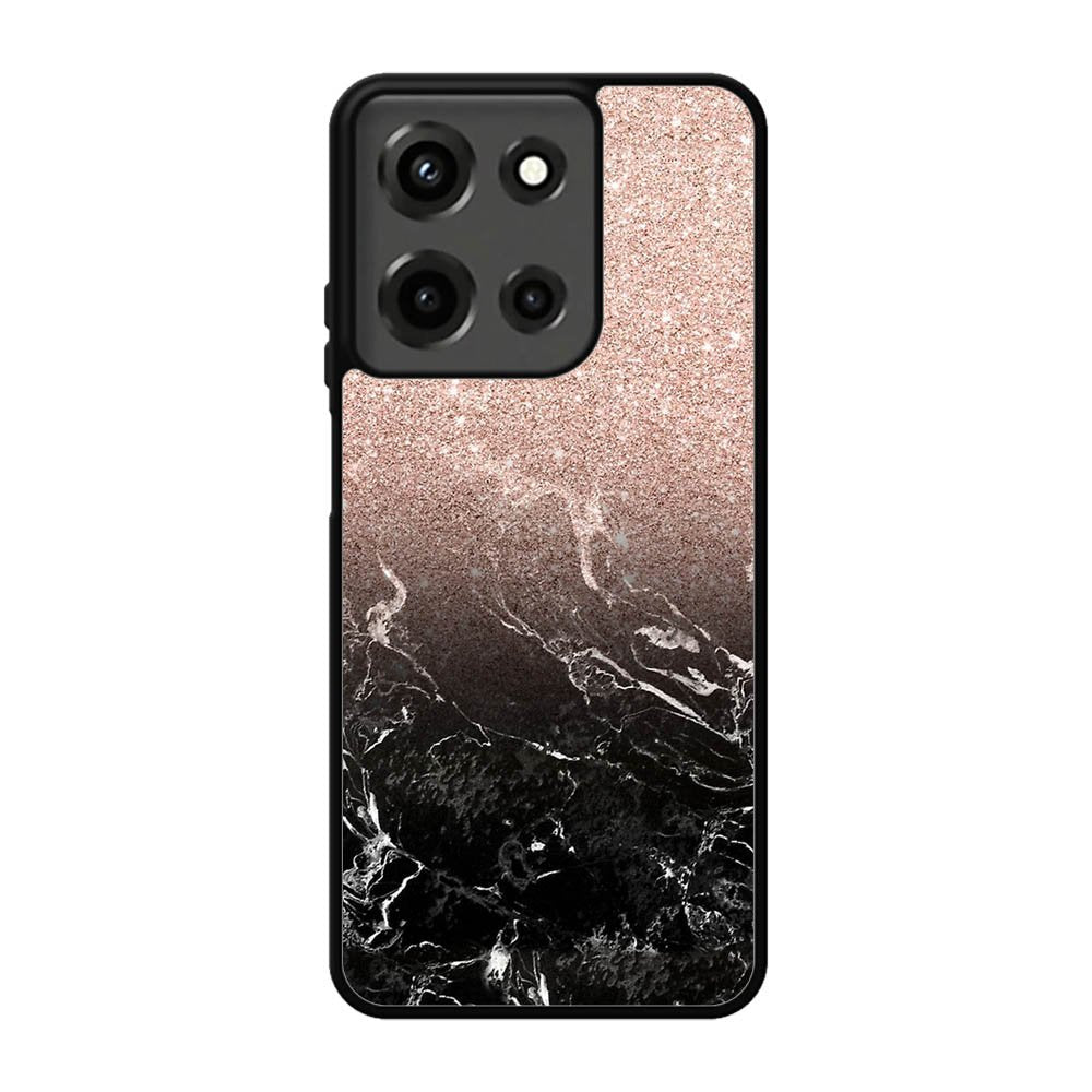 Modern rose gold ombre black marble Motorola Moto G 5G 2025 Case BC0027