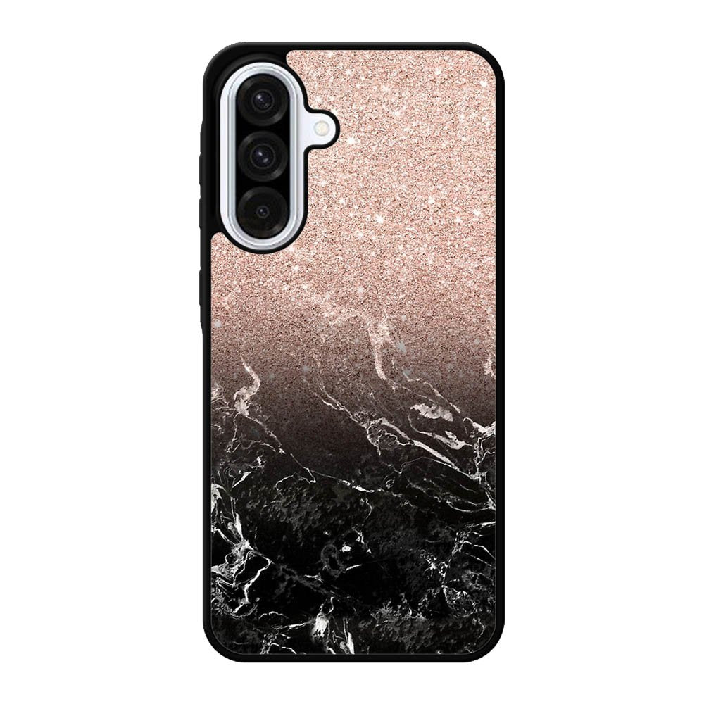Modern rose gold ombre black marble Samsung Galaxy A56 Case BC0027