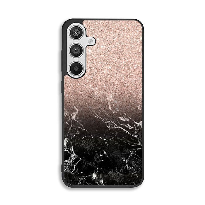 Modern rose gold ombre black marble Samsung Galaxy A26 Case BC0027