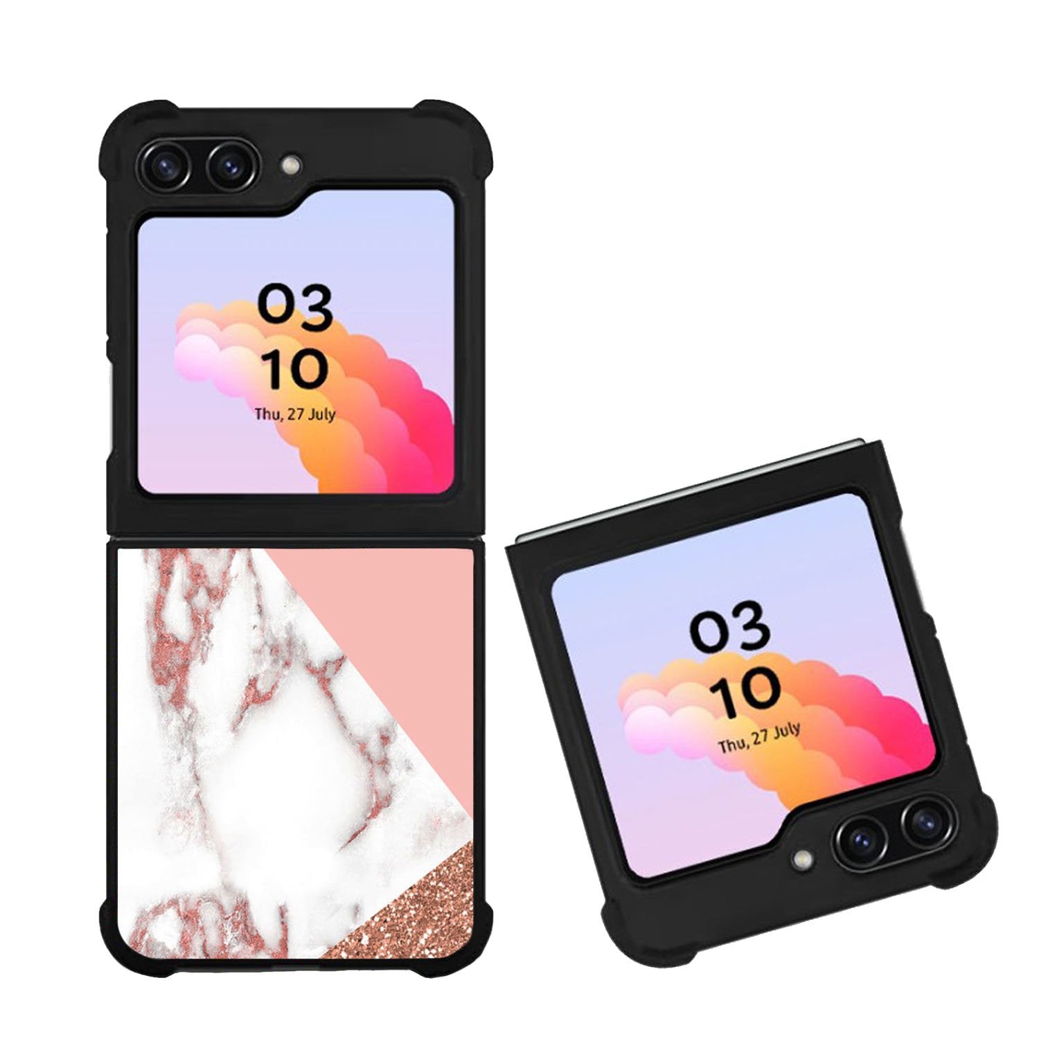 Mix Pink Marble and Gold Case Samsung Galaxy Z Flip 5 5G BC0026