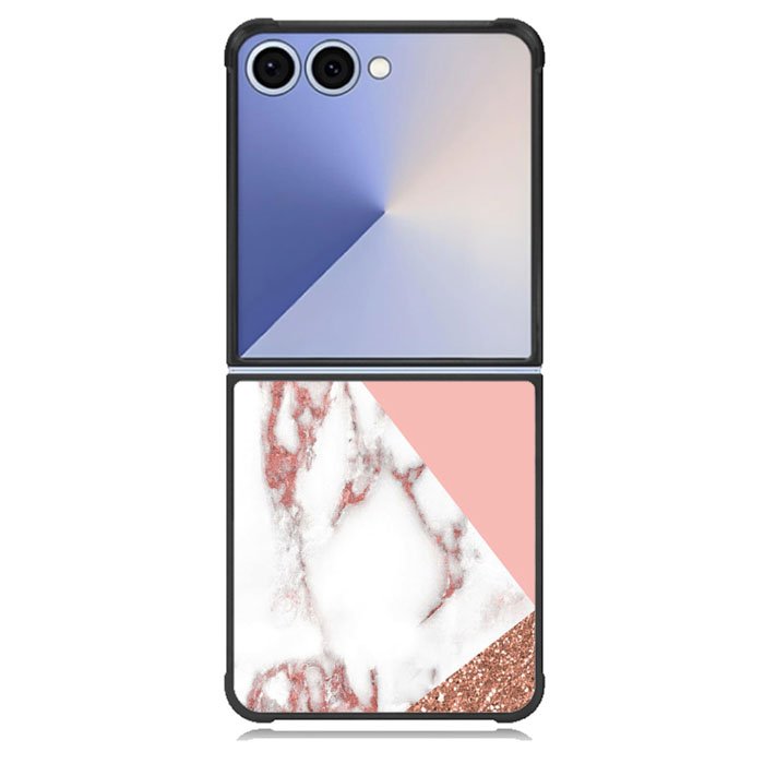 Mix Pink Marble and Gold Samsung Galaxy Z Flip 7 Case BC0026