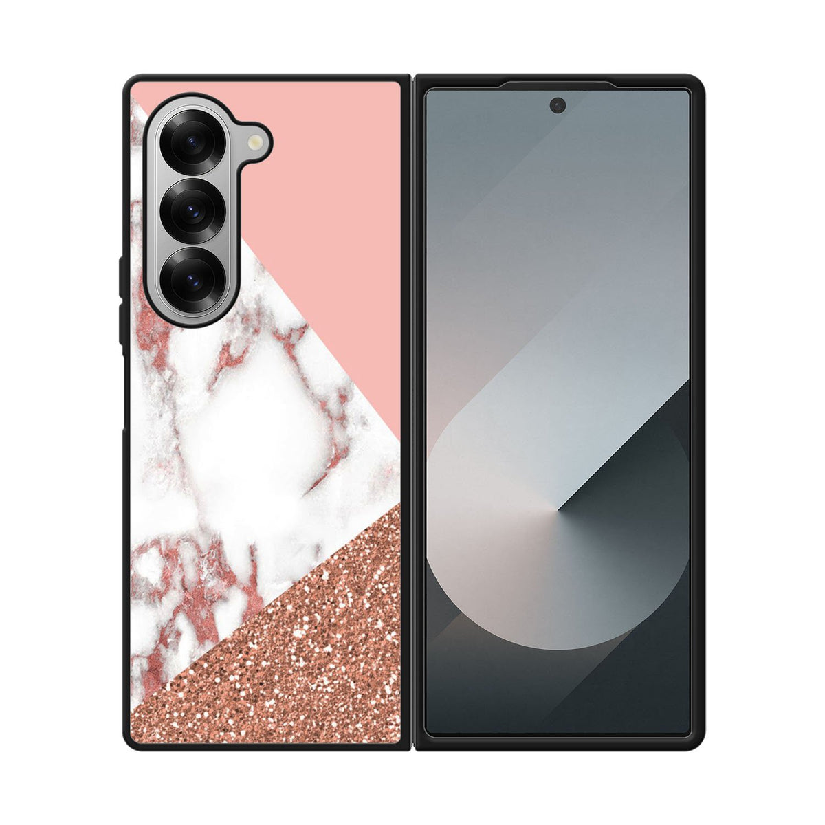Mix Pink Marble and Gold Case Samsung Galaxy Z Fold 6 5G BC0026