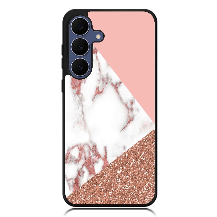 Mix Pink Marble and Gold Samsung Galaxy S25 FE Case BC0026