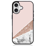 Pink Marble Glitter Case iPhone 16 BC0017