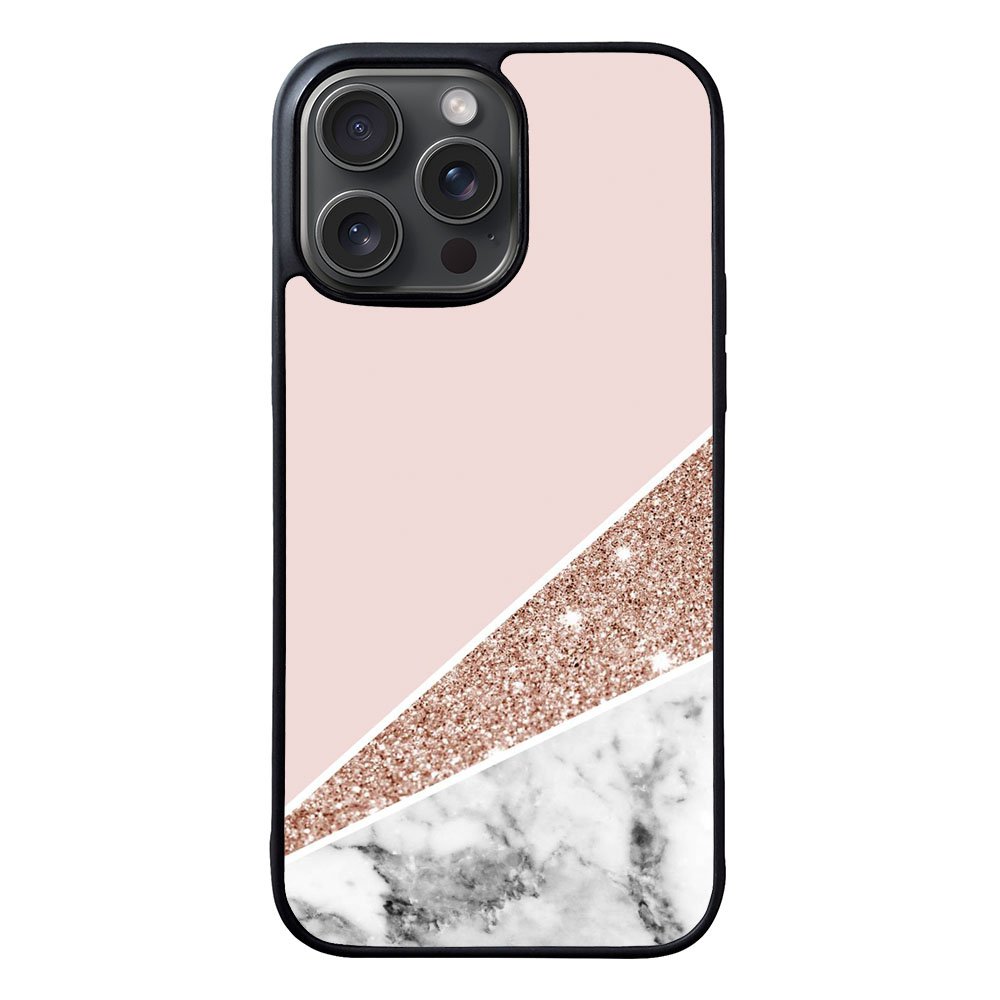 Pink Marble Glitter Case iPhone 15 Pro BC0017