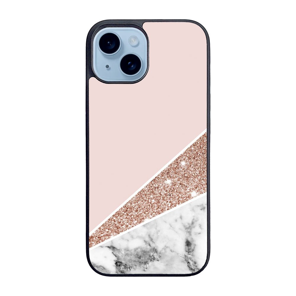 Pink Marble Glitter Case iPhone 15 BC0017
