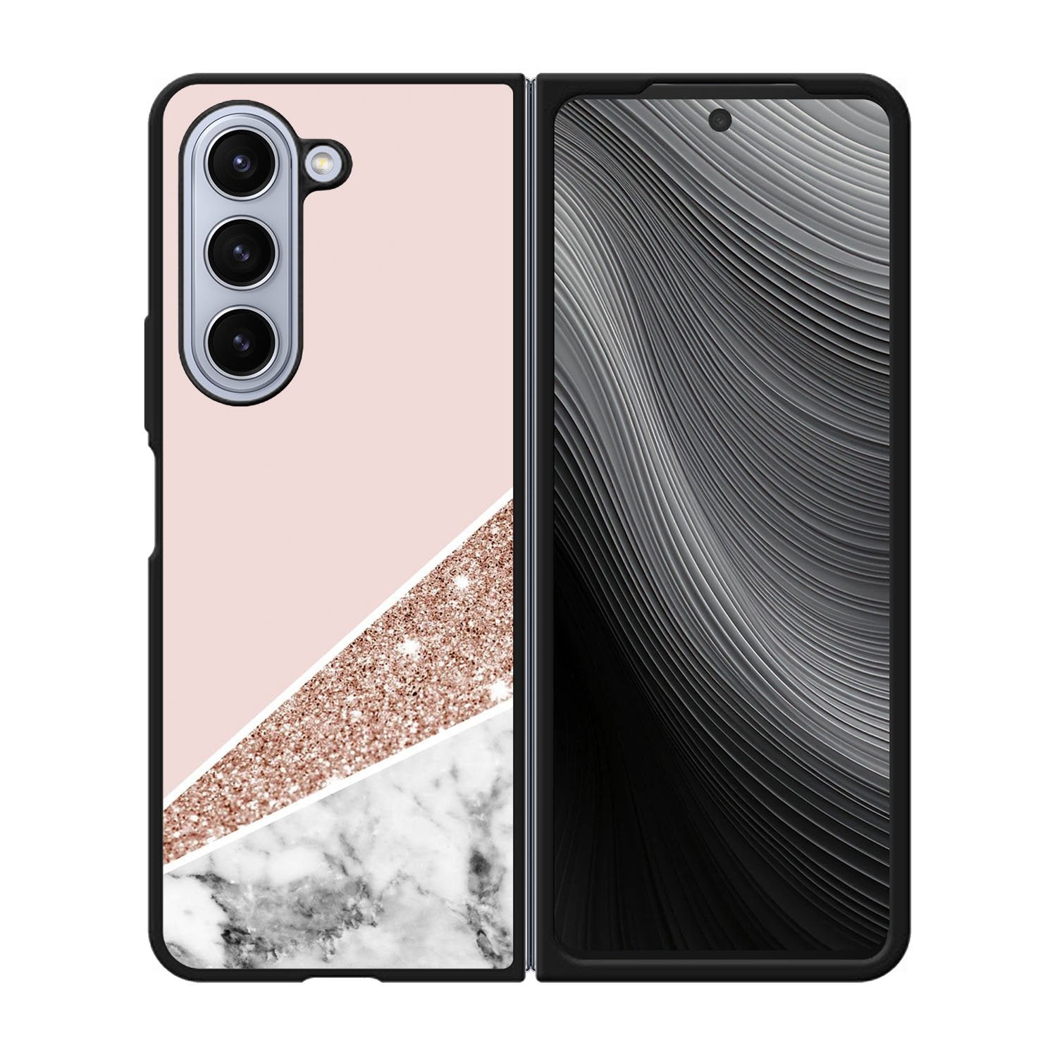 Pink Marble Glitter Case Samsung Galaxy z Fold 5 5G BC0017