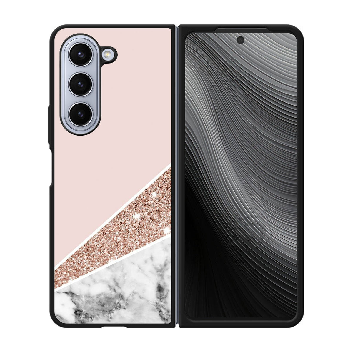 Pink Marble Glitter Case Samsung Galaxy z Fold 5 5G BC0017